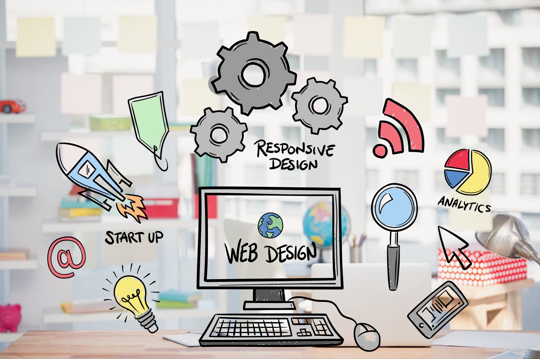 Innovatives Webdesign im digitalen Zeitalter: Responsive Design, Analytik und Start-up-Strategien im Fokus.