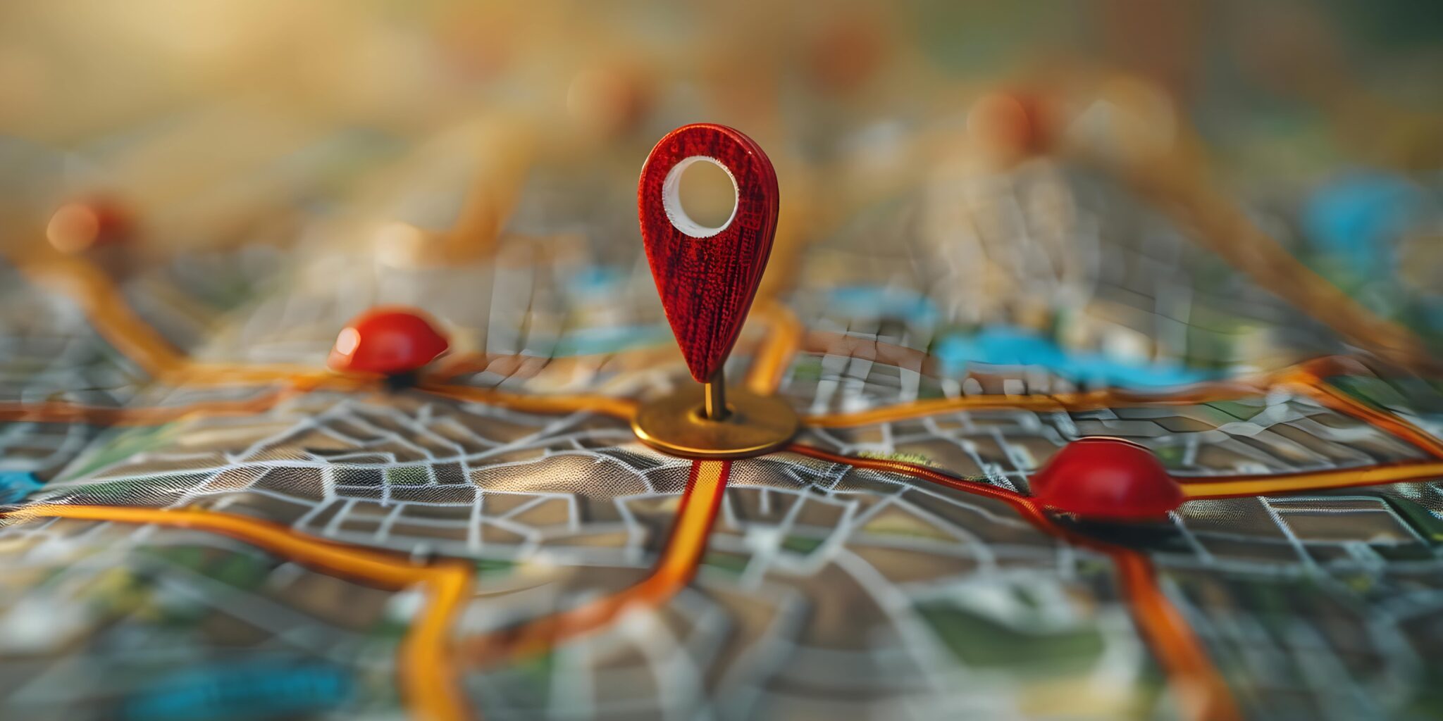 Zentraler Ort auf digitaler Stadtkarte, Darstellung für GPS-Navigation und Standortbestimmung im neuen Blogbeitrag.